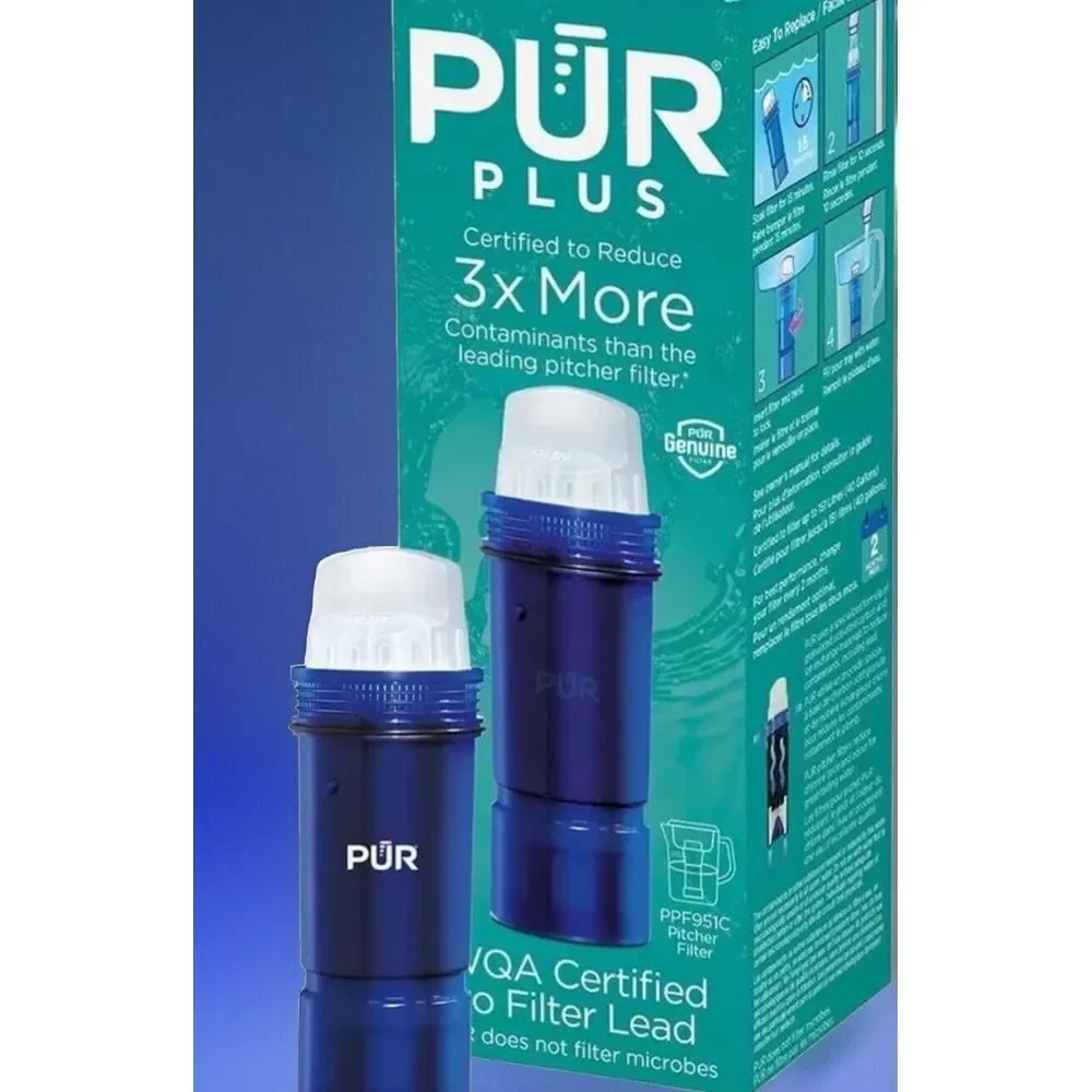 2 New Sealed Genuine‎ PUR Plus Water Pitcher Replacement Filters Lead Reducing